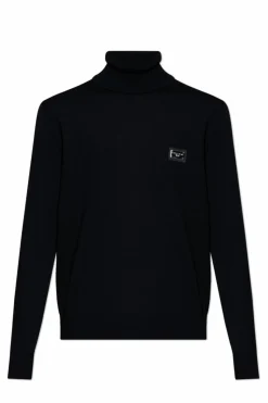 Dolce & Gabbana CZARNY Wełniany golf
