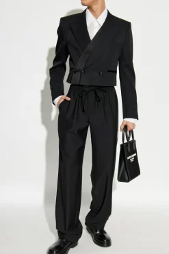 Dolce & Gabbana CZARNY Wełniana marynarka