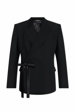 Dolce & Gabbana CZARNY Wełniana marynarka