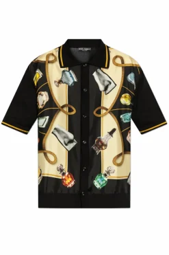 Dolce & Gabbana CZARNY Wzorzysta koszula