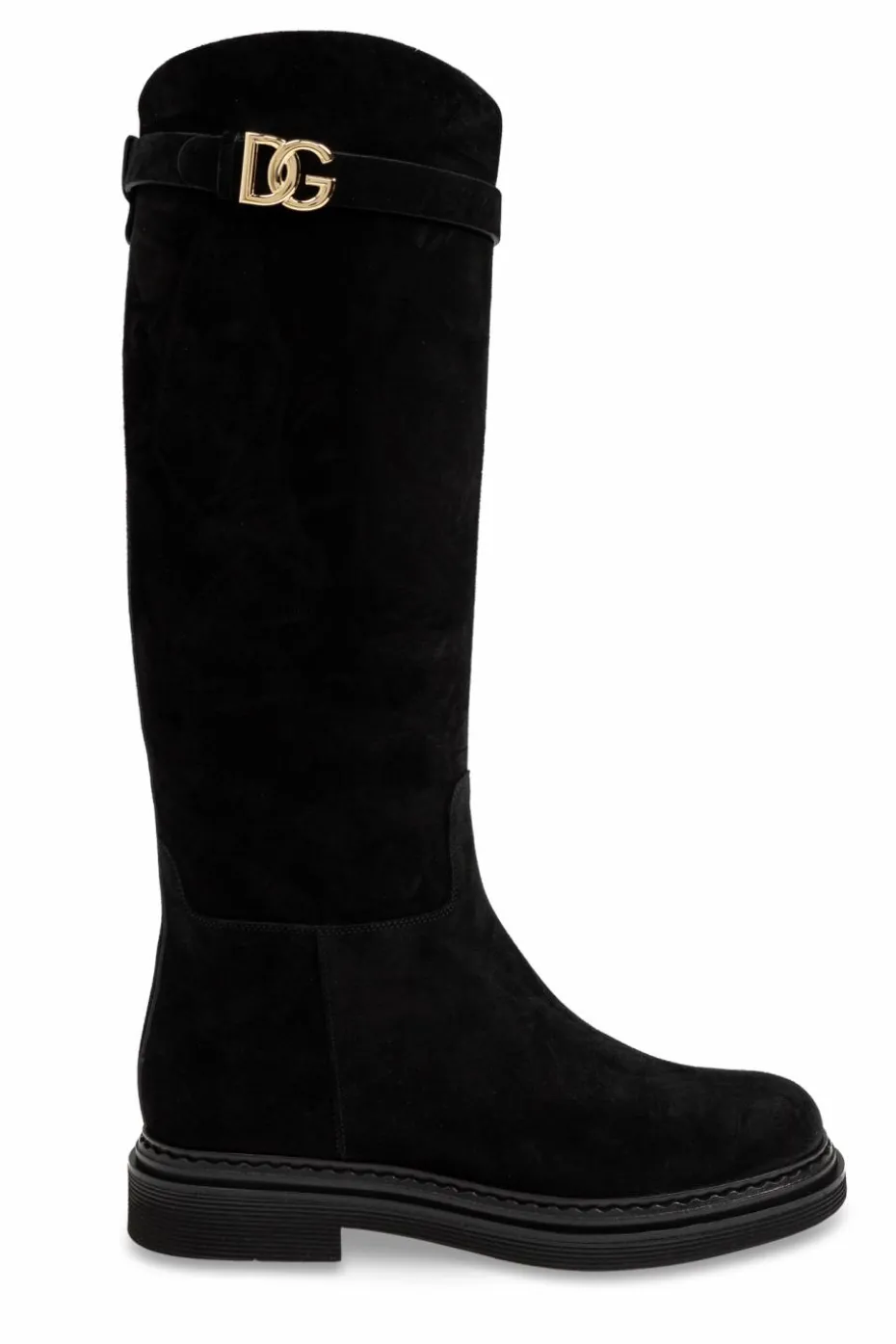 Dolce & Gabbana CZARNY Zamszowe buty za kolano