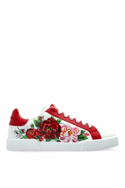 Dolce & Gabbana CZERWONY Buty sportowe z motywem kwiatowym
