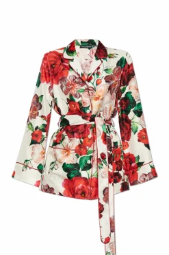 Dolce & Gabbana CZERWONY Jedwabna koszula