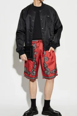 Dolce & Gabbana CZERWONY Jedwabne szorty