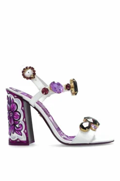 Dolce & Gabbana FIOLETOWY Sandały na obcasie