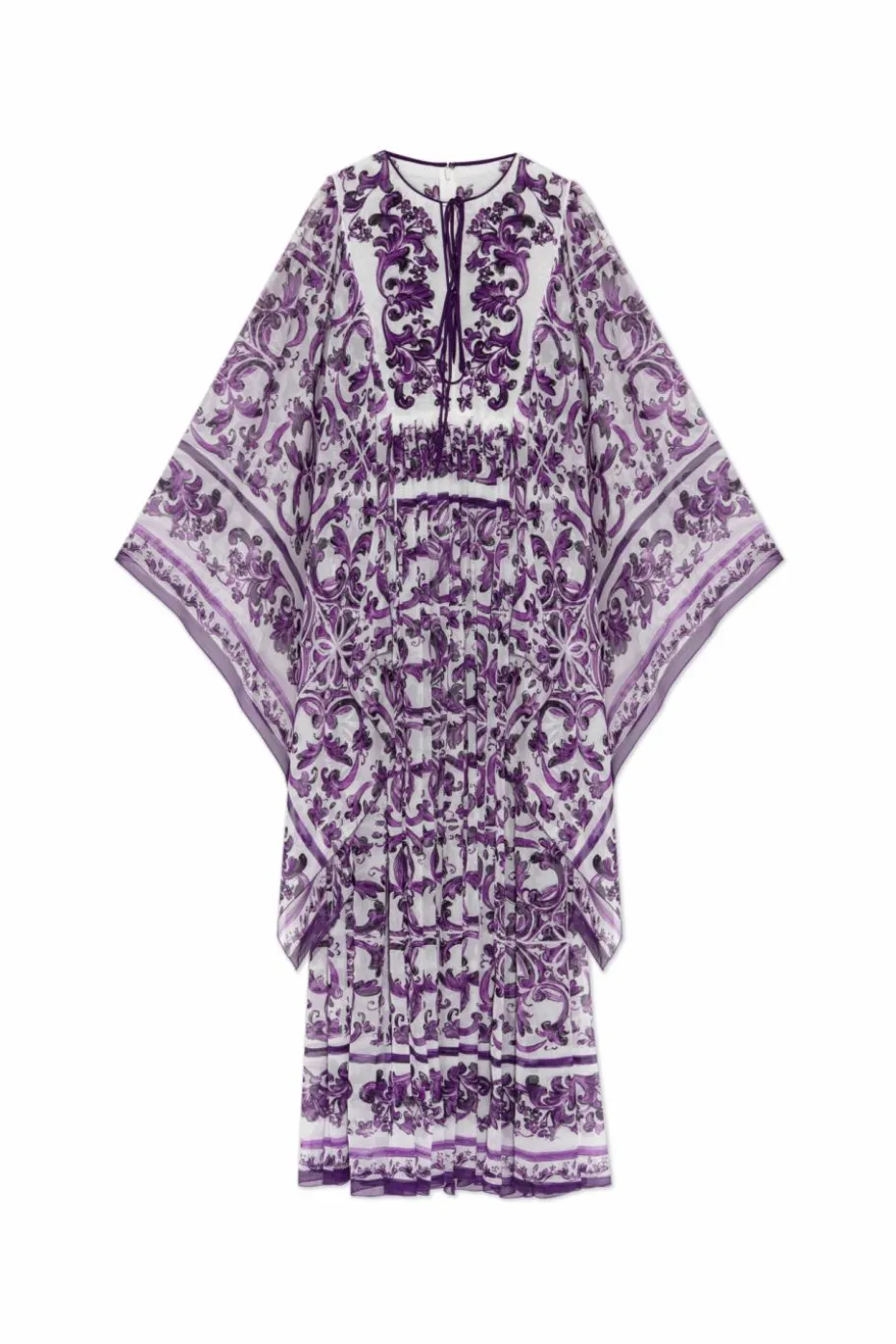 Dolce & Gabbana FIOLETOWY Jedwabna sukienka