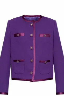 Dolce & Gabbana FIOLETOWY Wełniana marynarka
