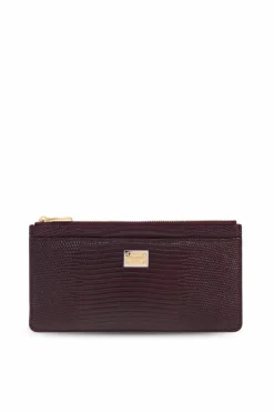 Dolce & Gabbana FIOLETOWY Skórzany portfel