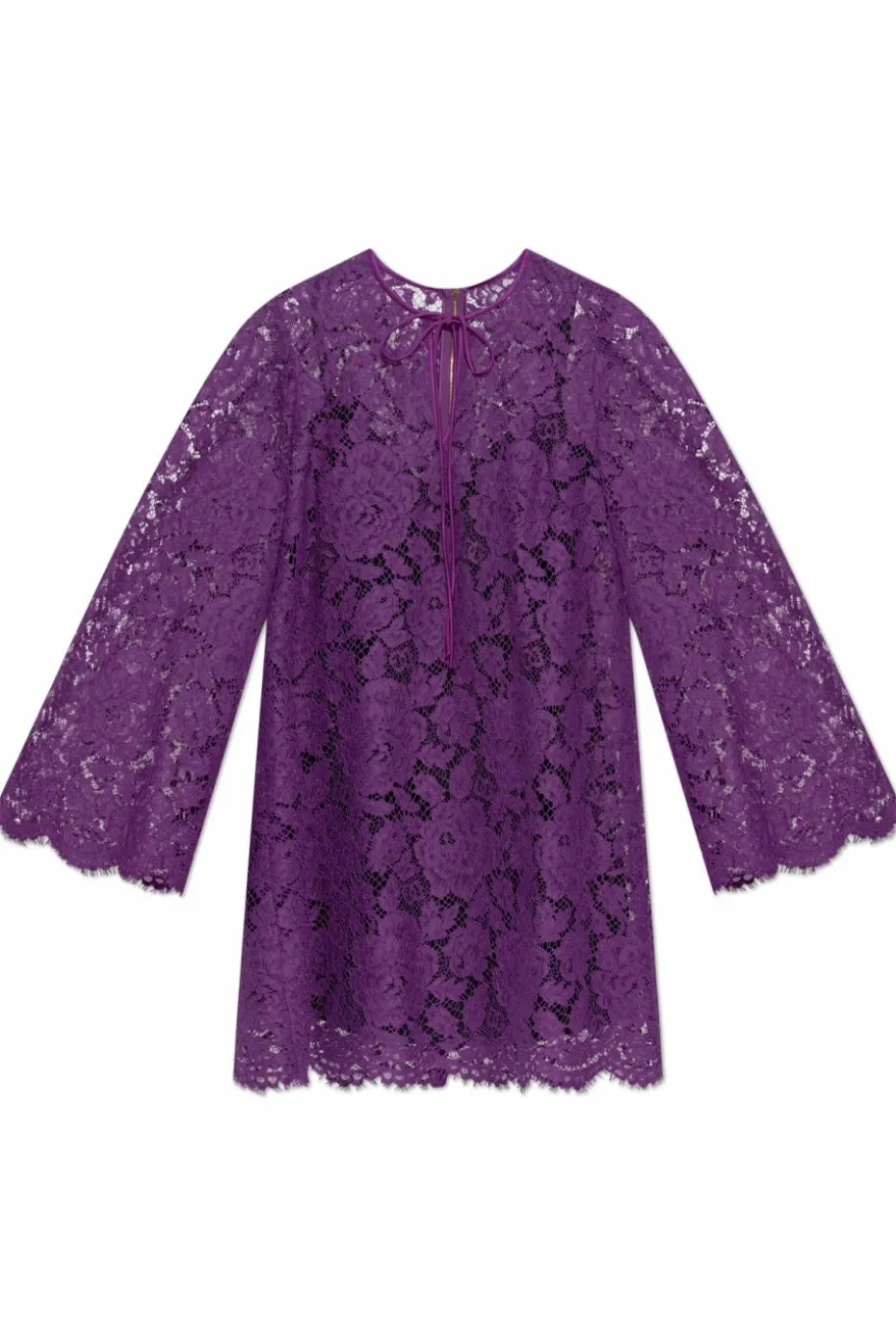 Dolce & Gabbana FIOLETOWY Koronkowa sukienka