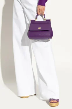 Dolce & Gabbana FIOLETOWY Torba do ręki `Sicily Medium`