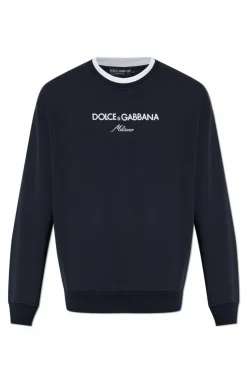 Dolce & Gabbana GRANATOWY Bluza z logo