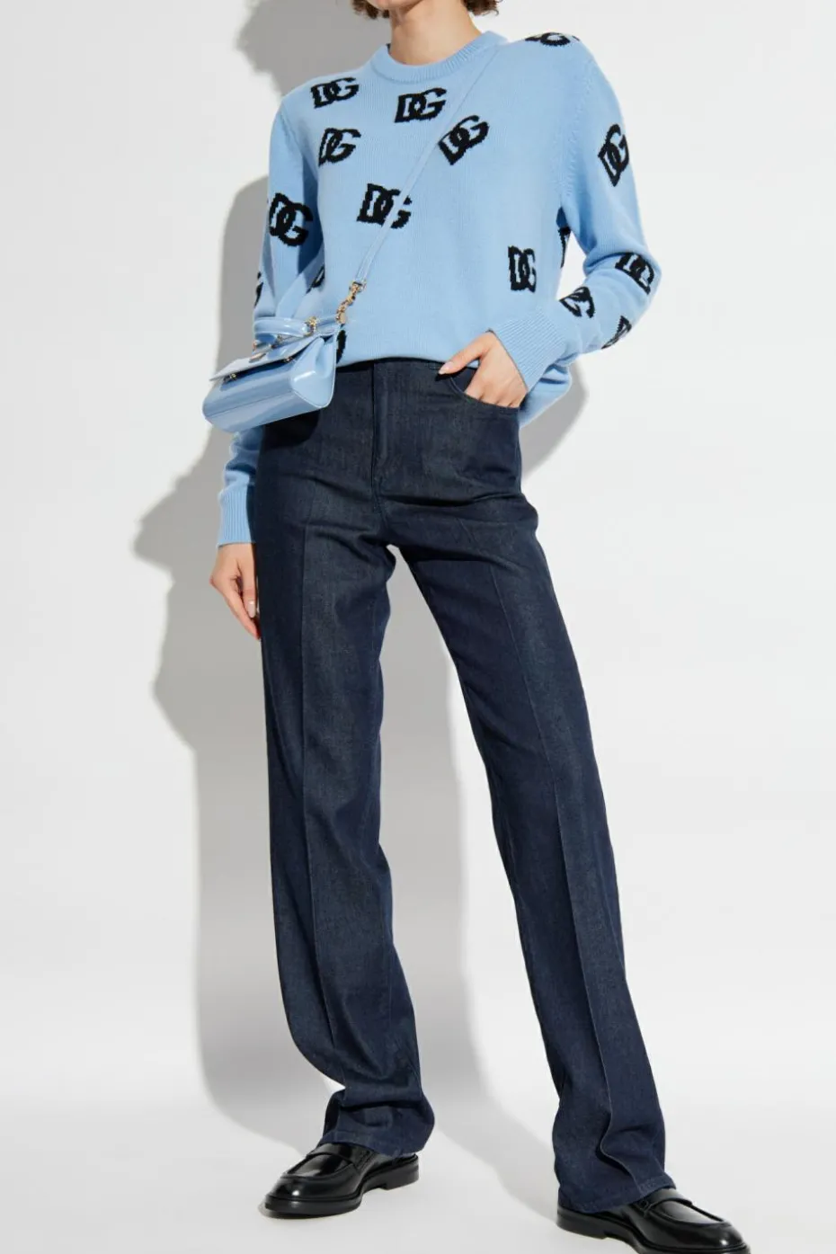 Dolce & Gabbana GRANATOWY Jeansy z logo