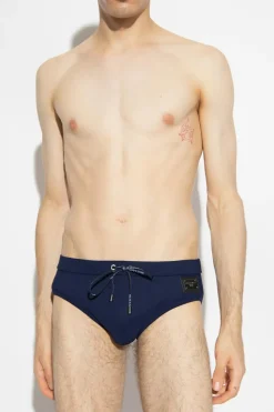 Dolce & Gabbana GRANATOWY Slipy kąpielowe