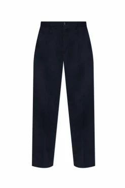 Dolce & Gabbana GRANATOWY Spodnie w kant