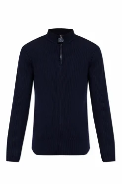 Dolce & Gabbana GRANATOWY Wełniany sweter