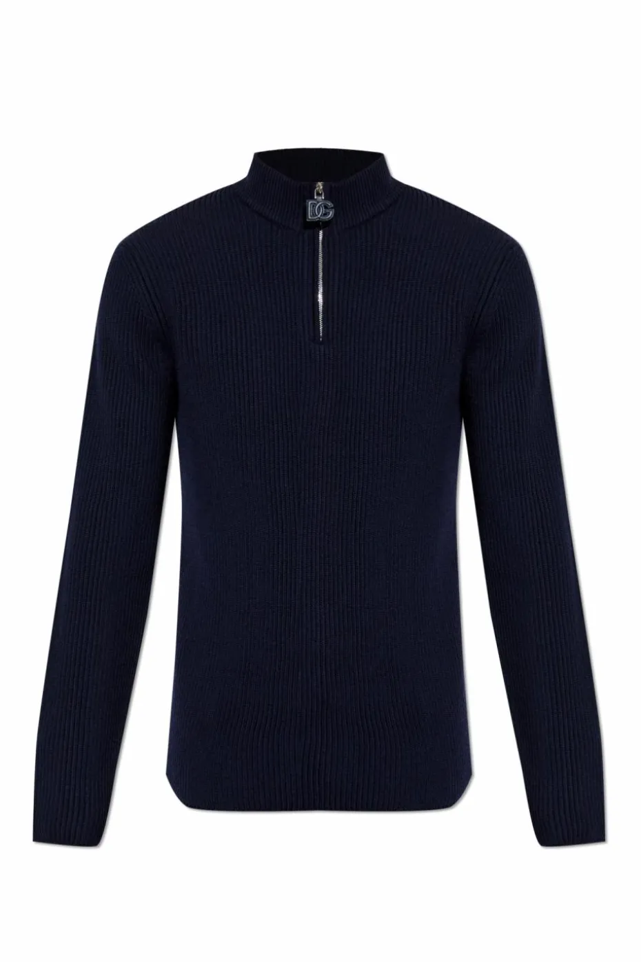 Dolce & Gabbana GRANATOWY Wełniany sweter