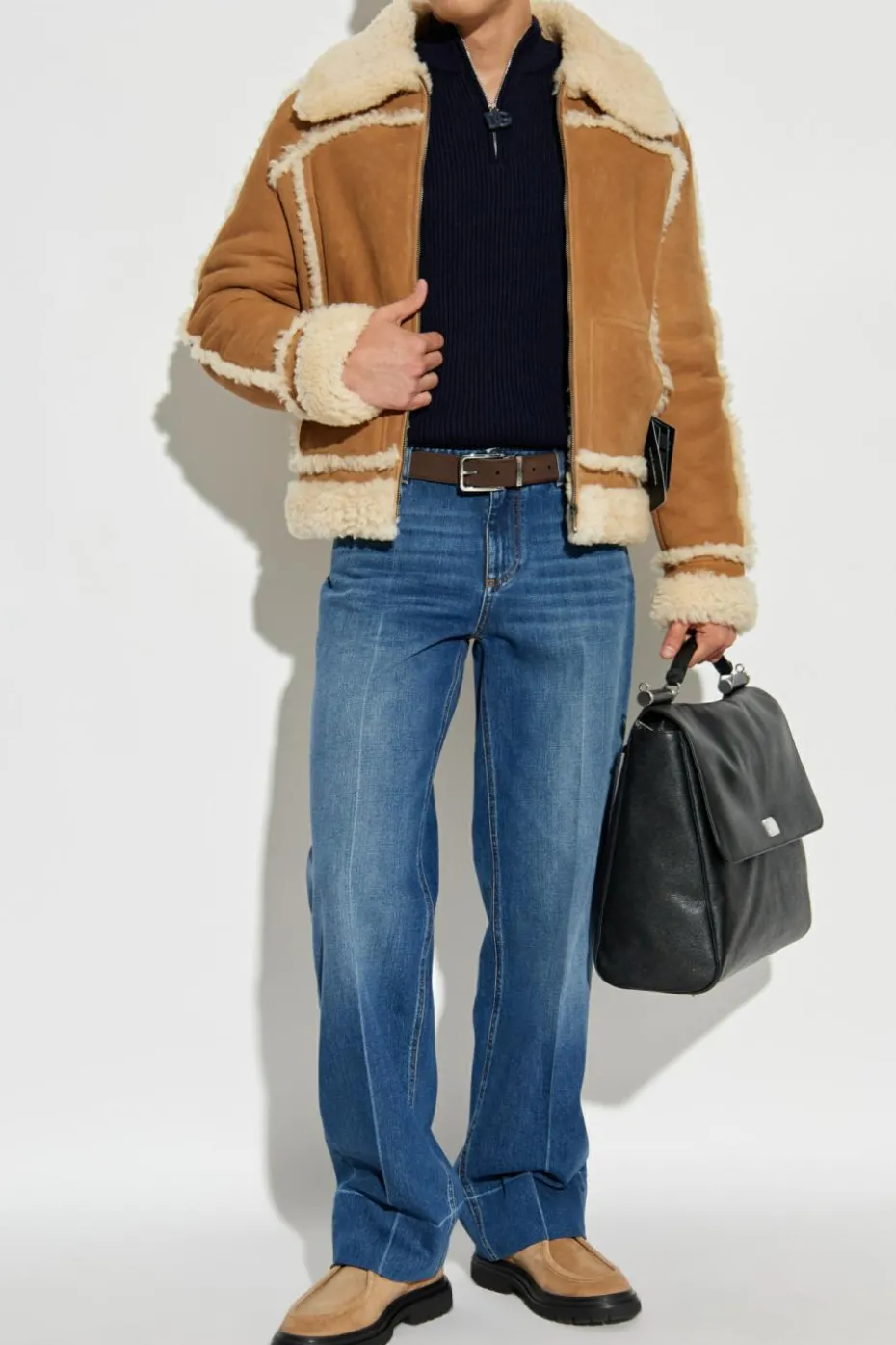 Dolce & Gabbana GRANATOWY Wełniany sweter