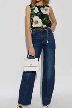 Dolce & Gabbana GRANATOWY Jeansy z rozszerzanymi nogawkami