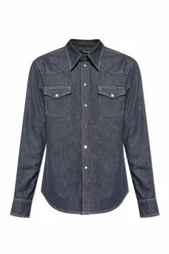 Dolce & Gabbana GRANATOWY Jeansowa koszula