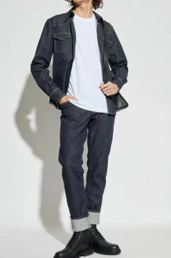 Dolce & Gabbana GRANATOWY Jeansowa koszula
