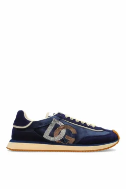 Dolce & Gabbana GRANATOWY Buty sportowe z połyskującymi aplikacjami