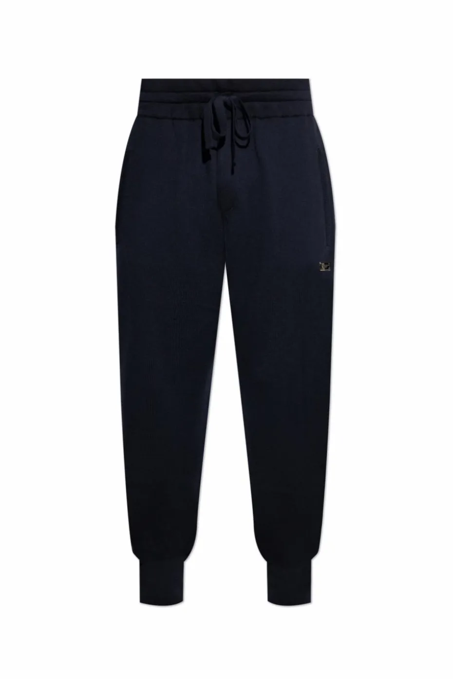 Dolce & Gabbana GRANATOWY Wełniane spodnie