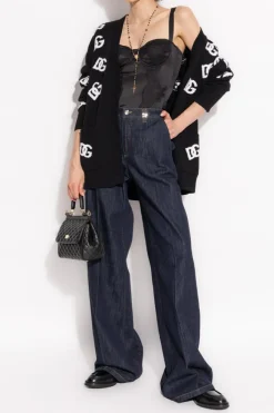 Dolce & Gabbana GRANATOWY Jeansy z kieszeniami