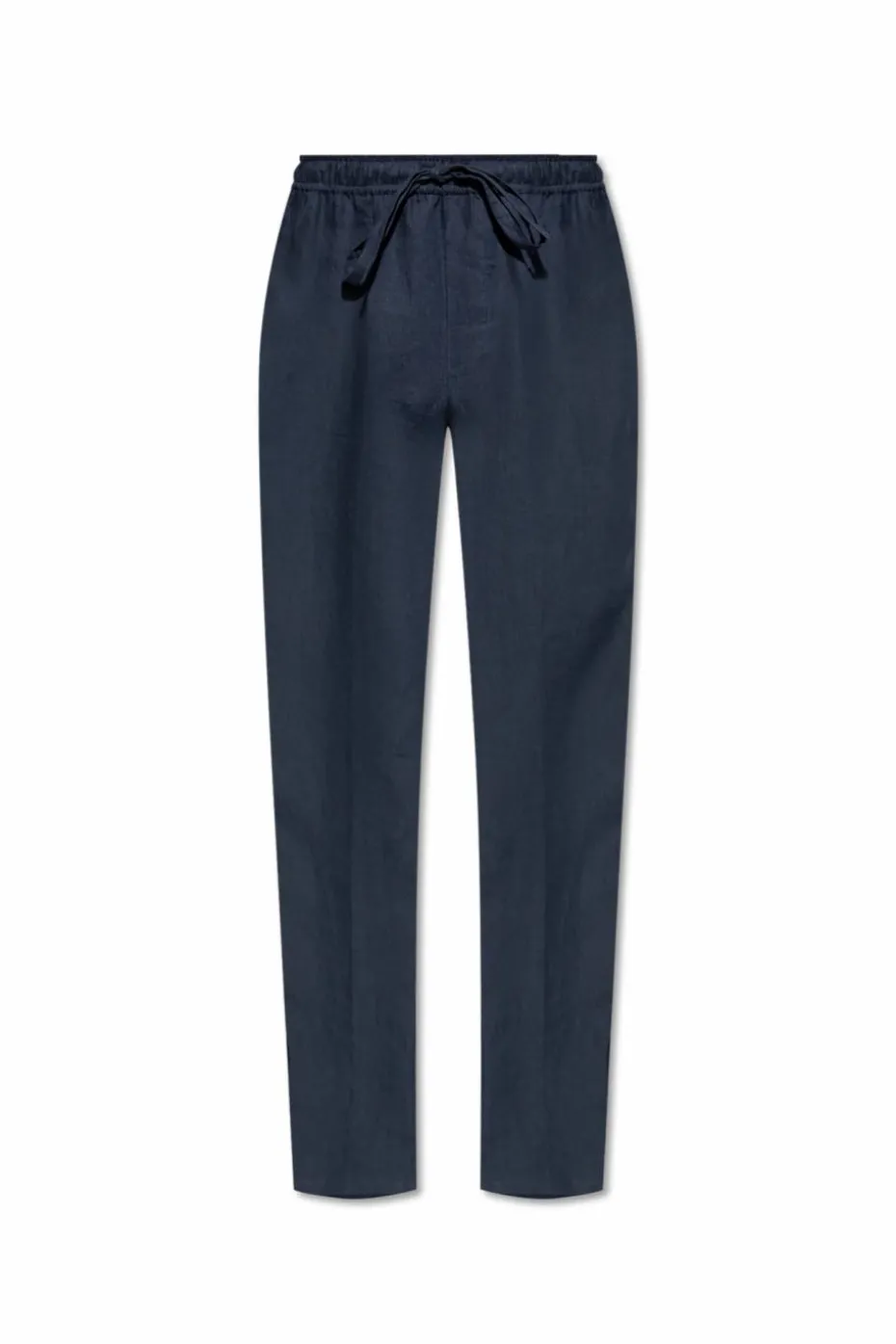 Dolce & Gabbana GRANATOWY Lniane spodnie
