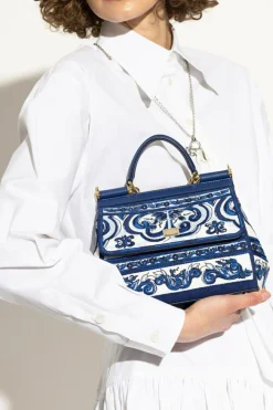 Dolce & Gabbana GRANATOWY Torba do ręki `Sicily Medium`