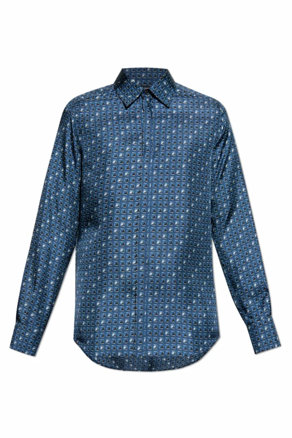 Dolce & Gabbana GRANATOWY Jedwabna koszula