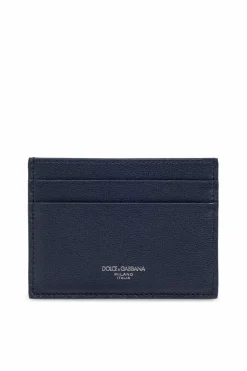 Dolce & Gabbana GRANATOWY Skórzane etui na karty