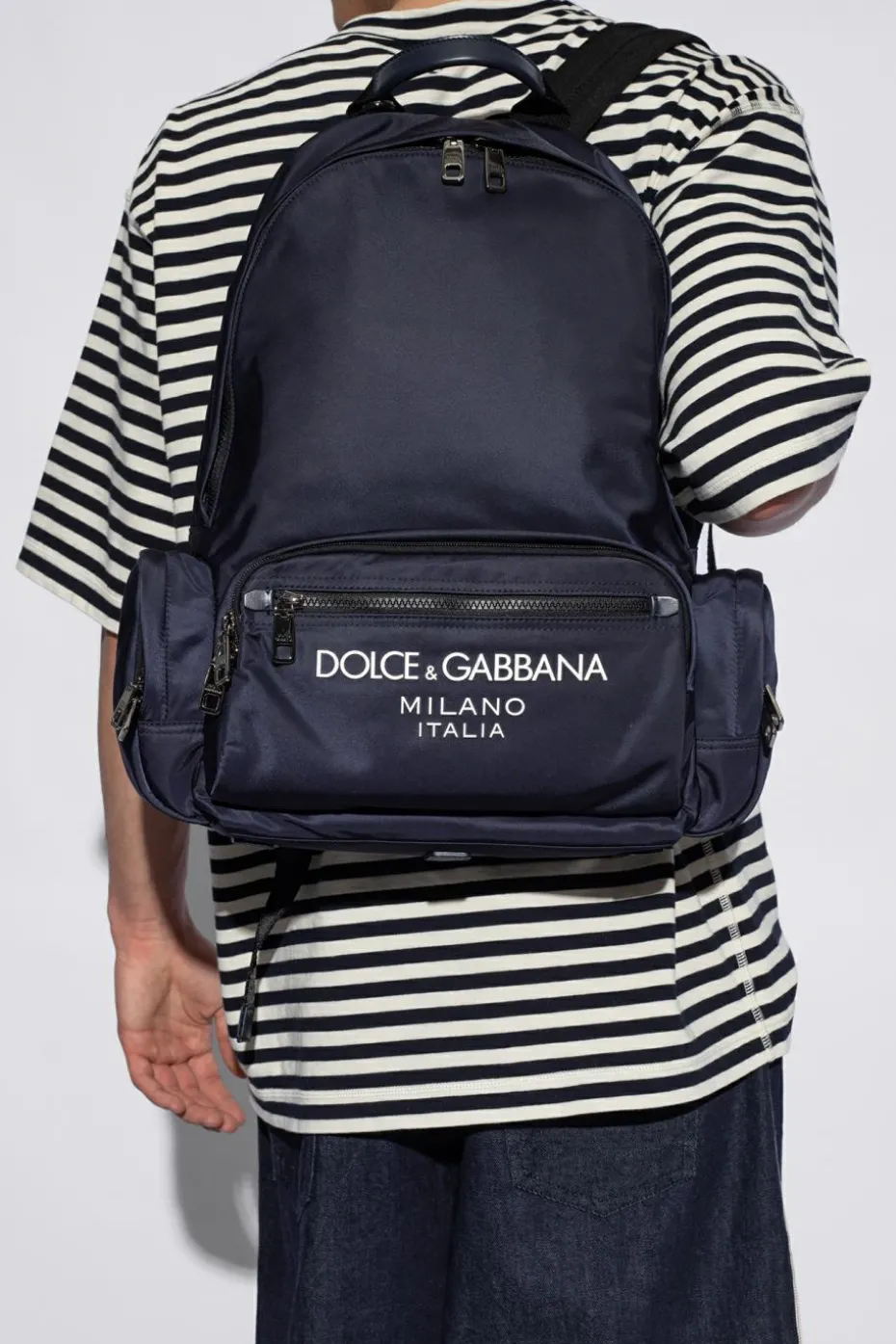 Dolce & Gabbana GRANATOWY Plecak z logo