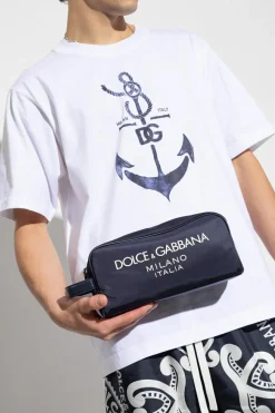 Dolce & Gabbana GRANATOWY Kosmetyczka z logo
