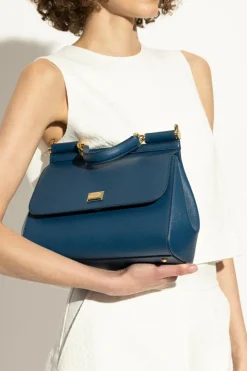 Dolce & Gabbana GRANATOWY Torba do ręki `Sicily Large`