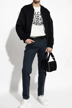 Dolce & Gabbana GRANATOWY Kaszmirowa kurtka