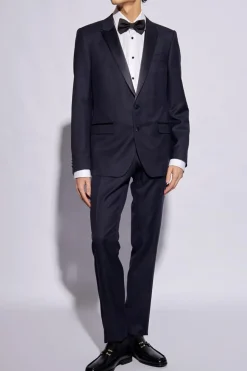 Dolce & Gabbana GRANATOWY Wełniany garnitur