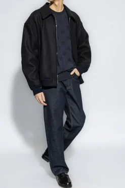 Dolce & Gabbana GRANATOWY Sweter z monogramem