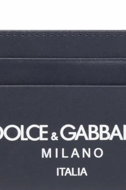 Dolce & Gabbana GRANATOWY Etui na karty z logo