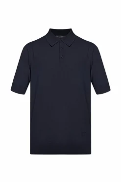 Dolce & Gabbana GRANATOWY Wełniane polo