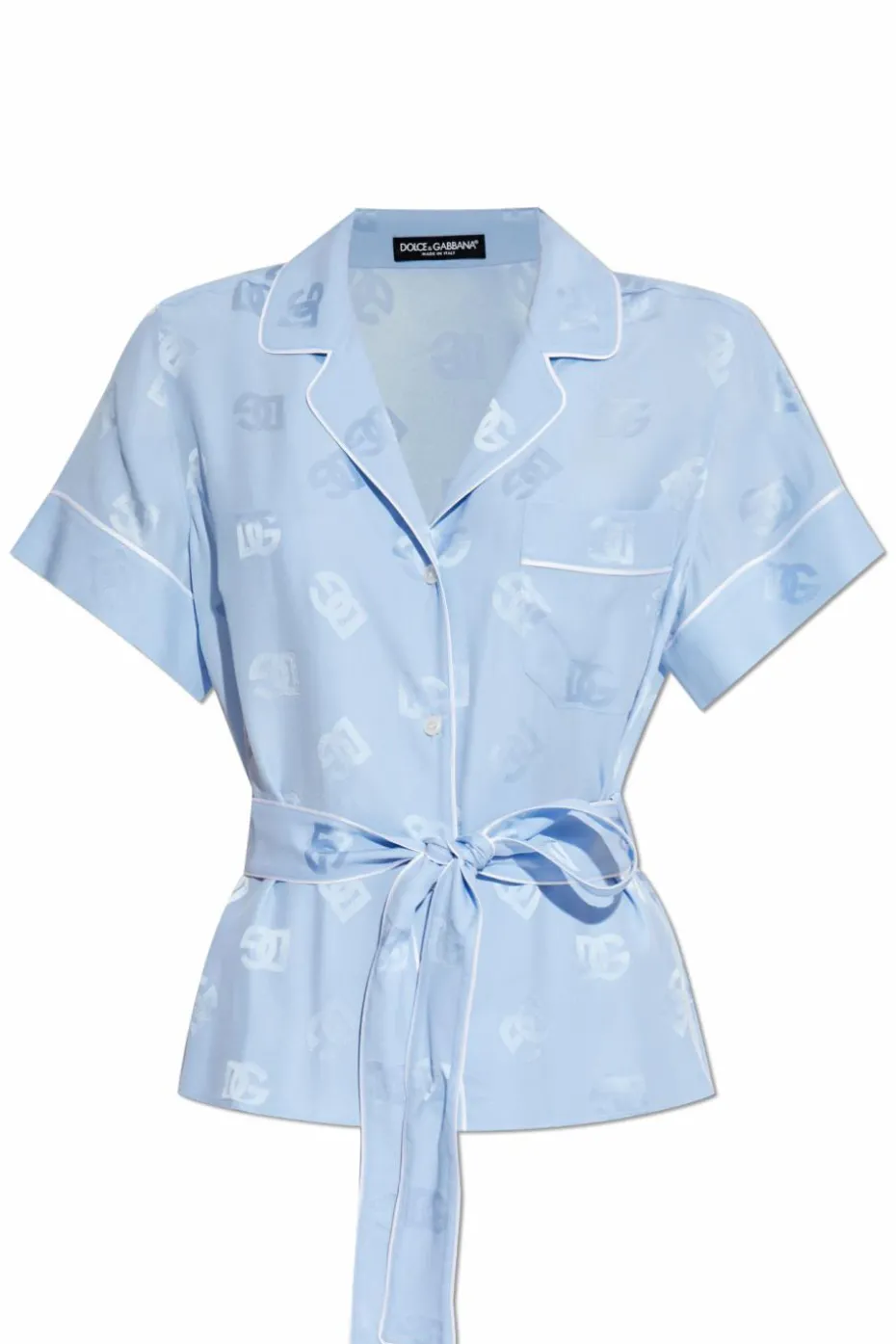 Dolce & Gabbana jasnoniebieski Jedwabny top