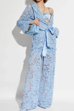 Dolce & Gabbana jasnoniebieski Ażurowe spodnie