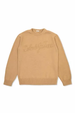 Dolce & Gabbana Kids beżowy Sweter z wyszytym logo