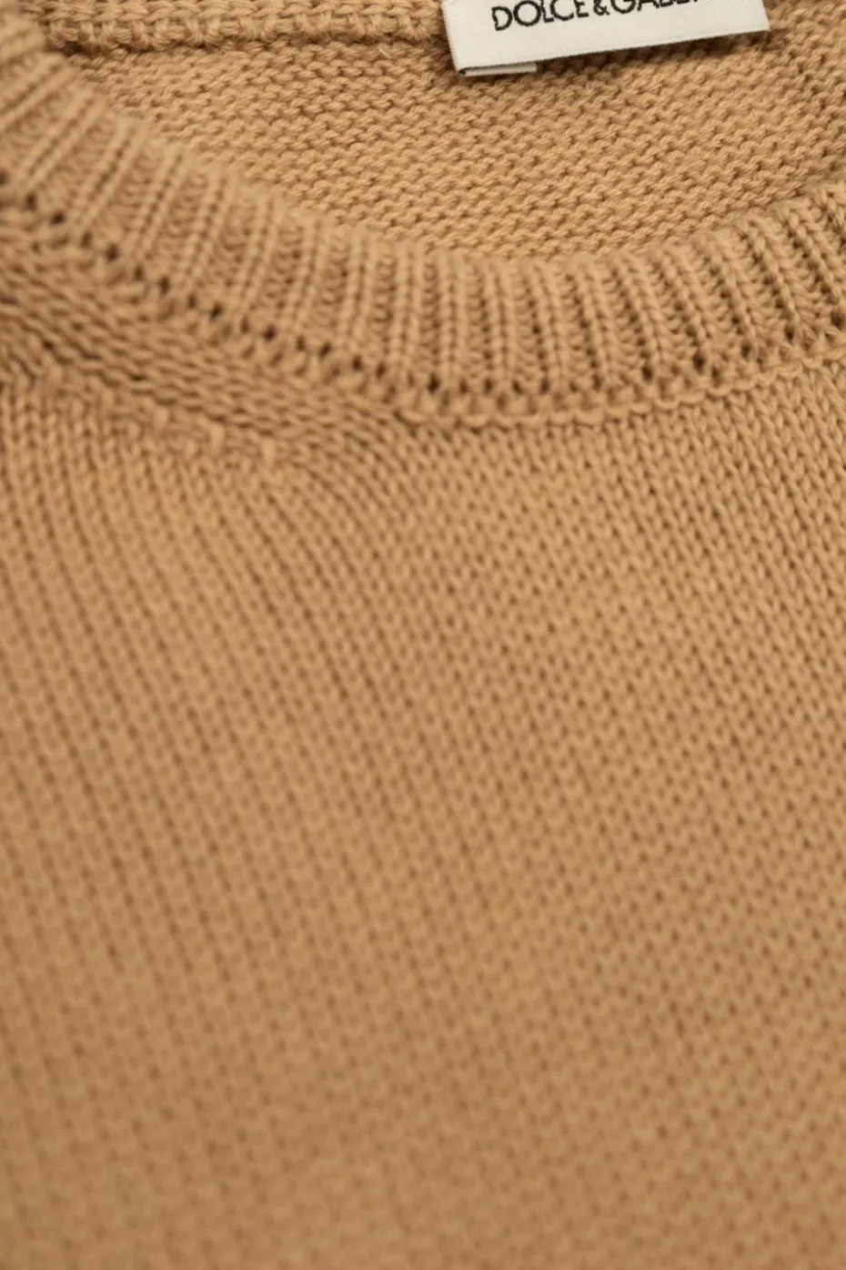 Dolce & Gabbana Kids beżowy Sweter z wyszytym logo
