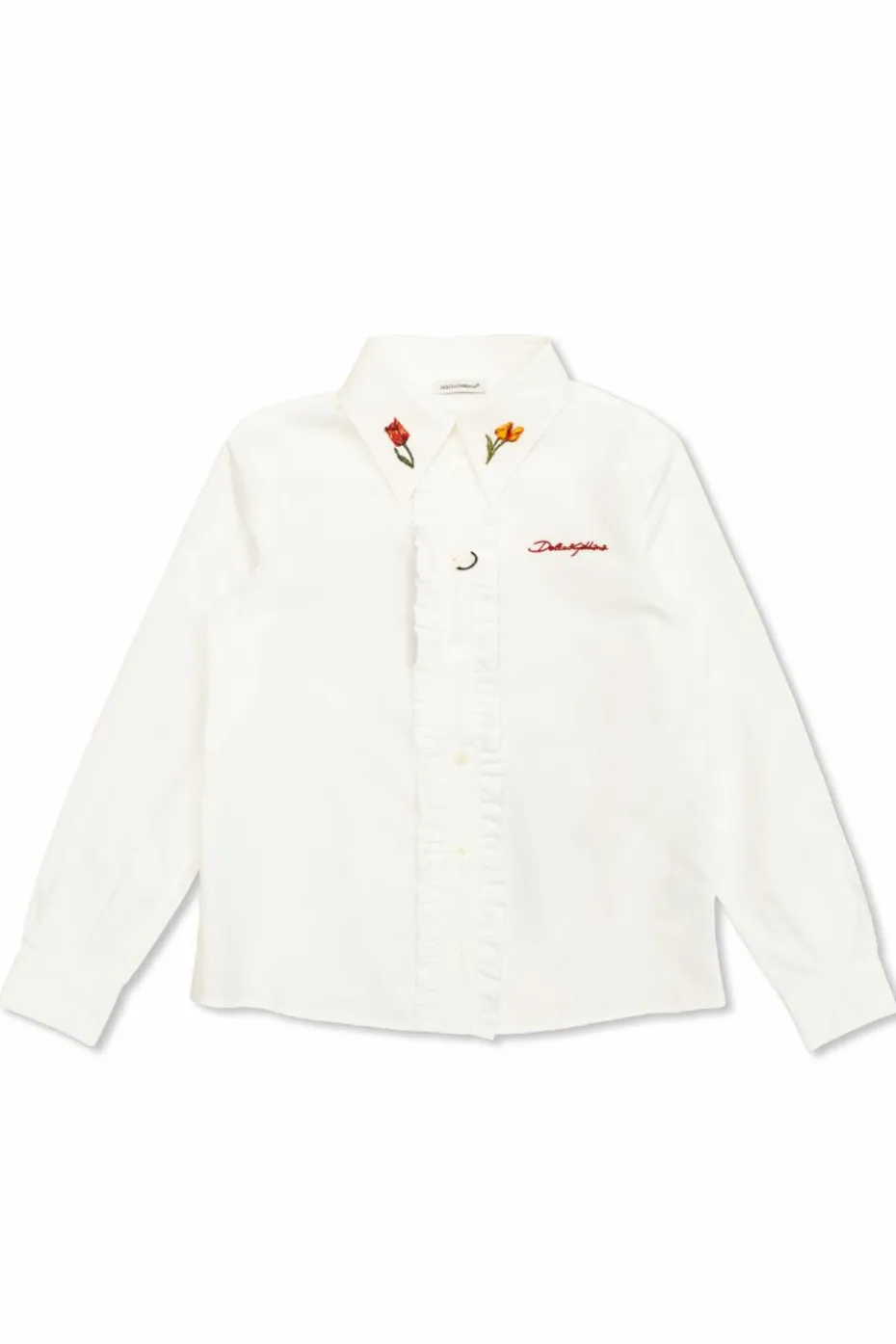 Dolce & Gabbana Kids BIAŁY Koszula z haftem