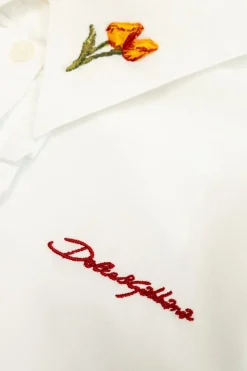 Dolce & Gabbana Kids BIAŁY Koszula z haftem
