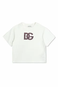 Dolce & Gabbana Kids BIAŁY T-shirt z logo