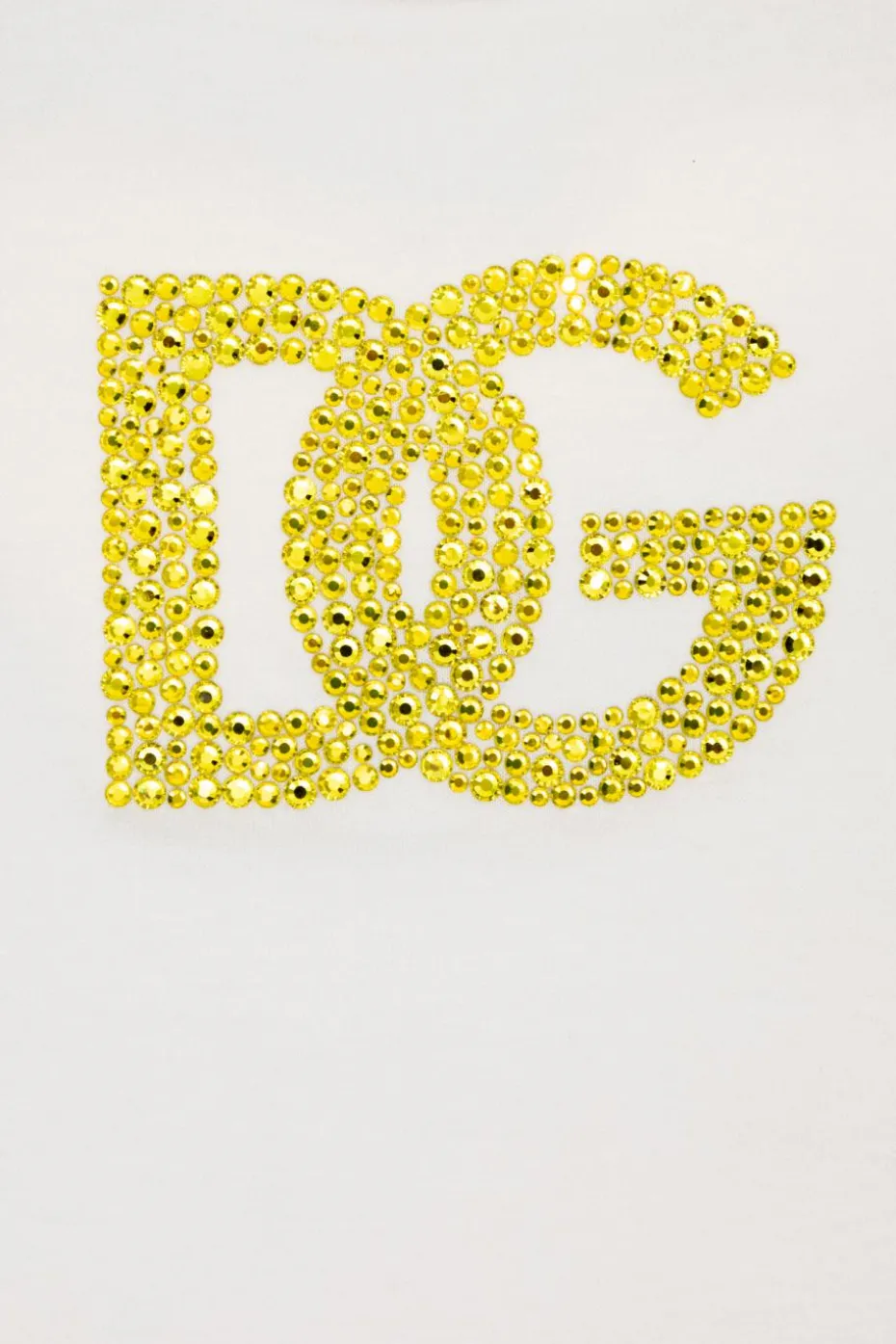 Dolce & Gabbana Kids BIAŁY T-shirt z cekinowym logo