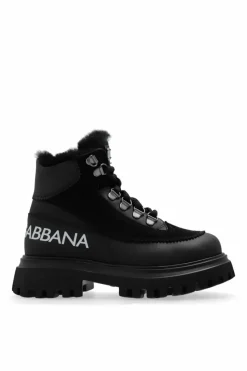 Dolce & Gabbana Kids CZARNY Buty za kostkę z logo