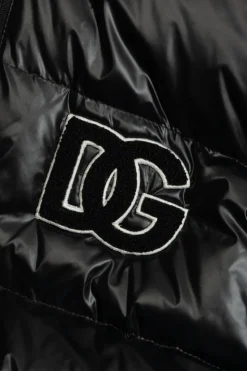 Dolce & Gabbana Kids CZARNY Kurtka puchowa z odpinanym kołnierzem