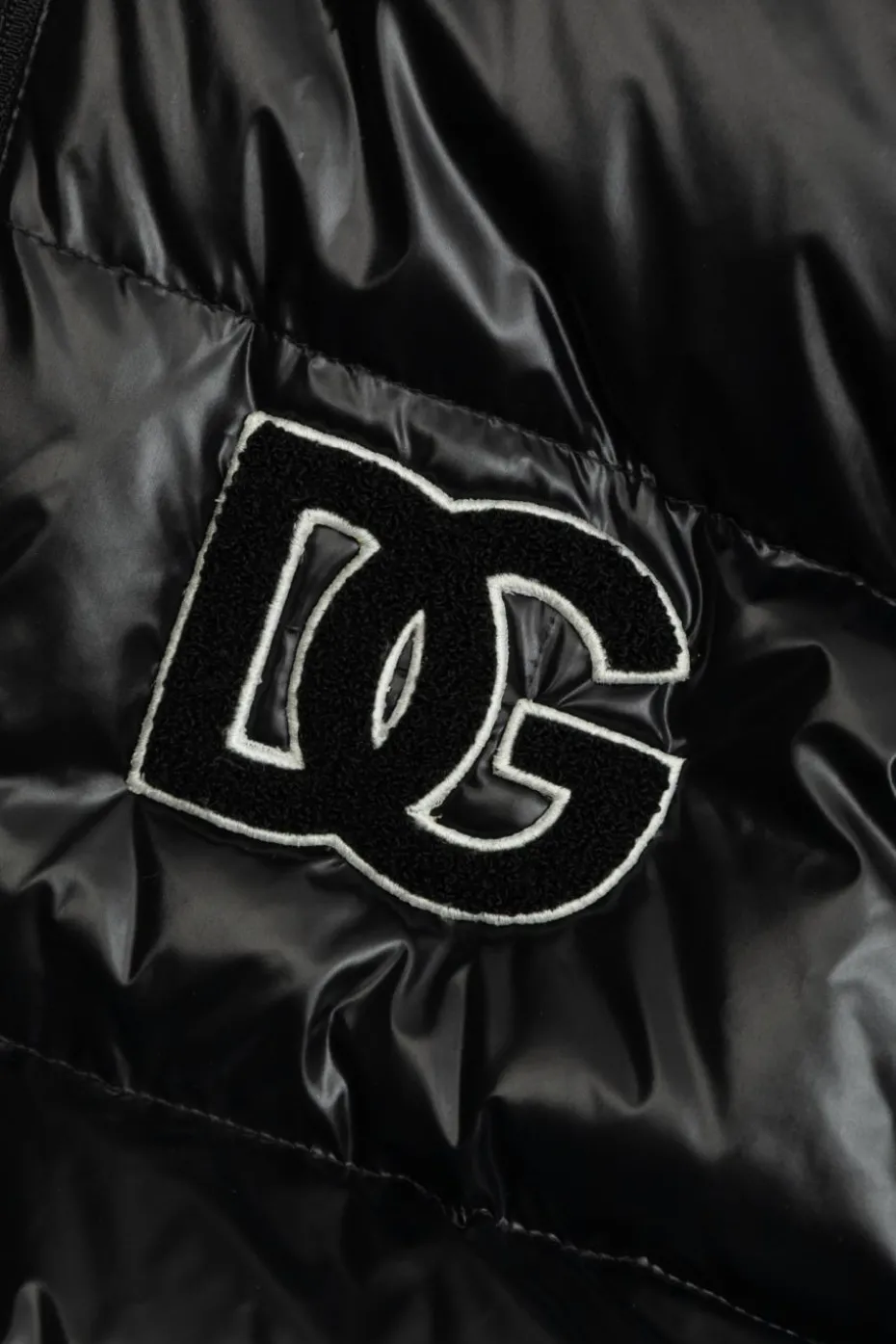 Dolce & Gabbana Kids CZARNY Kurtka puchowa z odpinanym kołnierzem